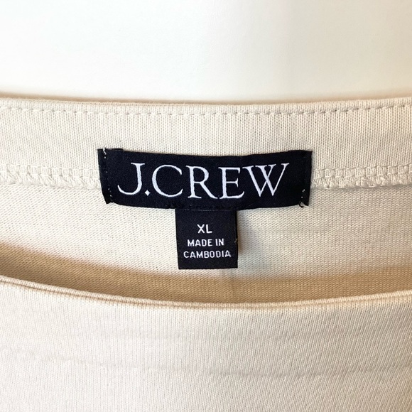 NWT J.Crew Mariner Jersey Relaxed Boatneck T-Shirt in Stripe - Natural/Red - XL - Picture 5 of 7